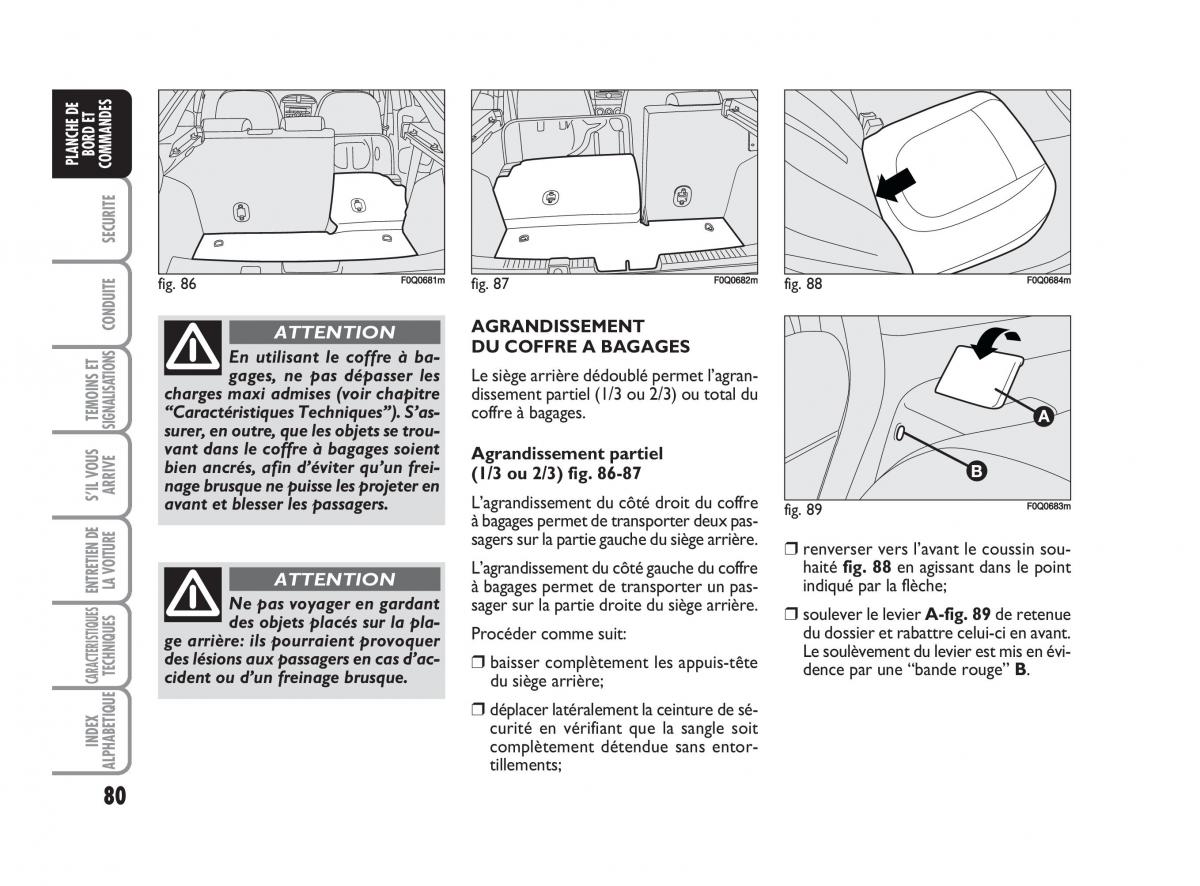 Fiat Bravo II 2 manuel du proprietaire / page 81