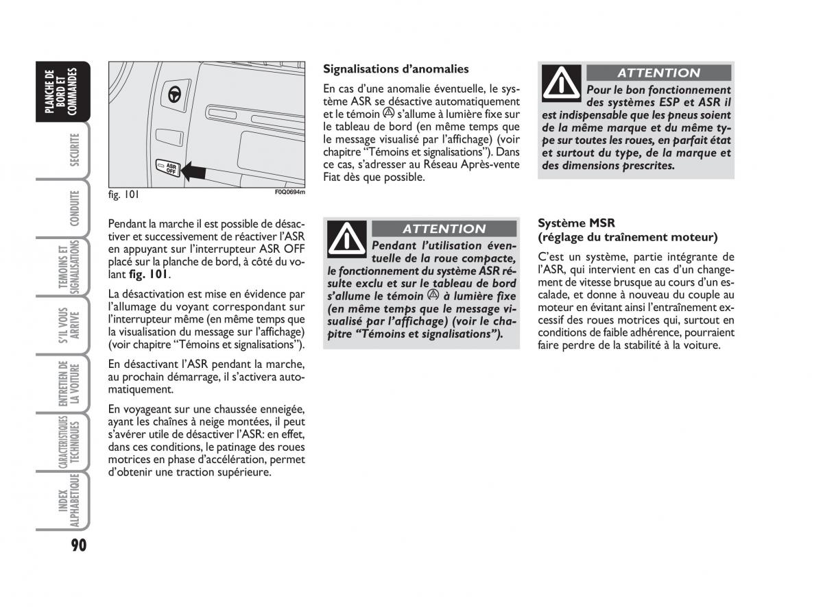 Fiat Bravo II 2 manuel du proprietaire / page 91