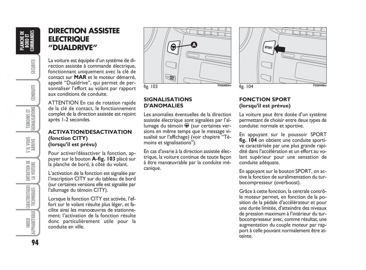 Fiat Bravo II 2 manuel du proprietaire / page 95