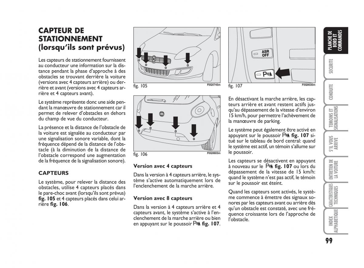 Fiat Bravo II 2 manuel du proprietaire / page 100