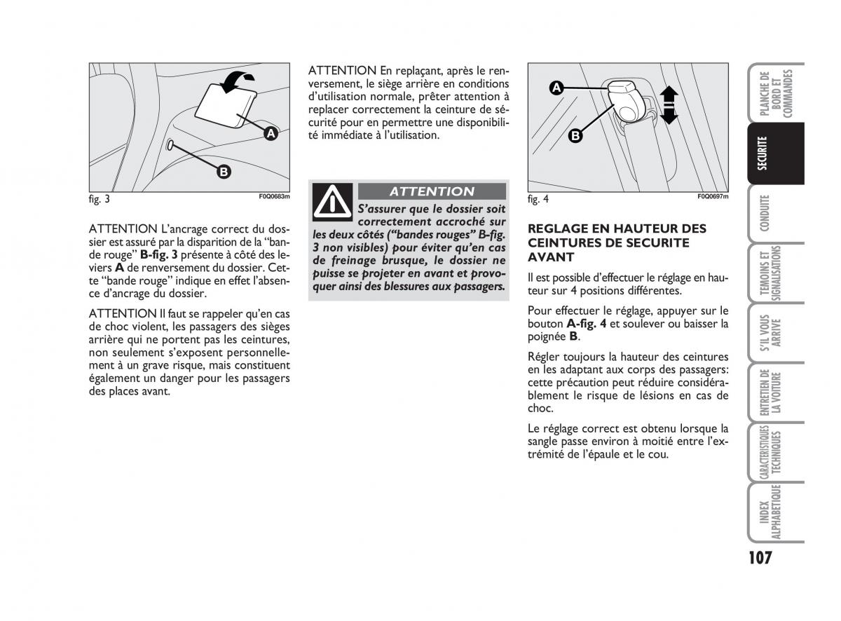 Fiat Bravo II 2 manuel du proprietaire / page 108