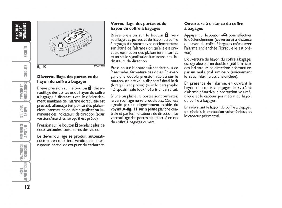 Fiat Bravo II 2 manuel du proprietaire / page 13