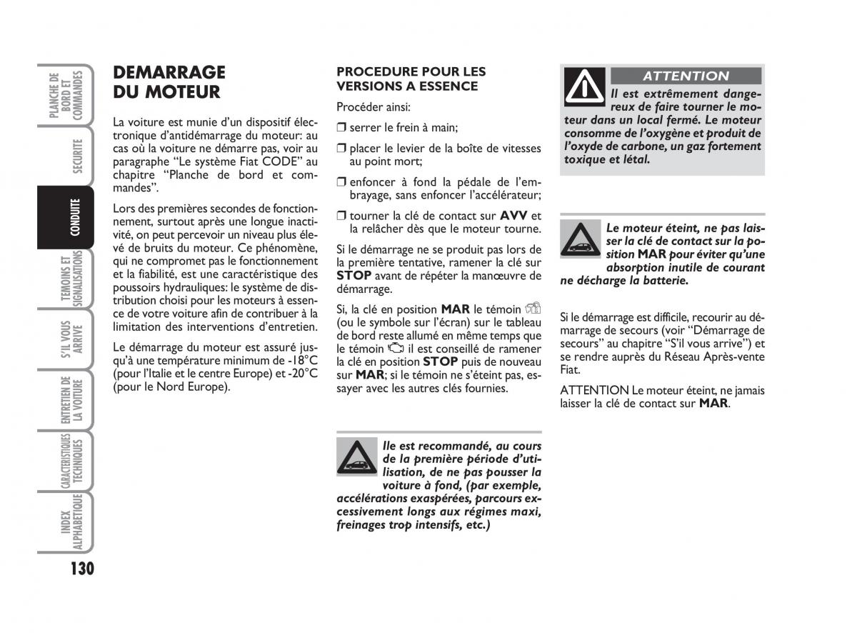 Fiat Bravo II 2 manuel du proprietaire / page 131