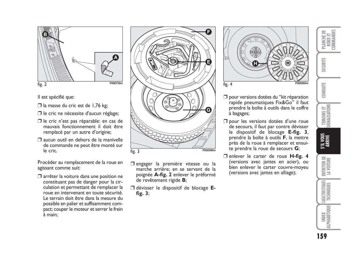 Fiat Bravo II 2 manuel du proprietaire / page 160