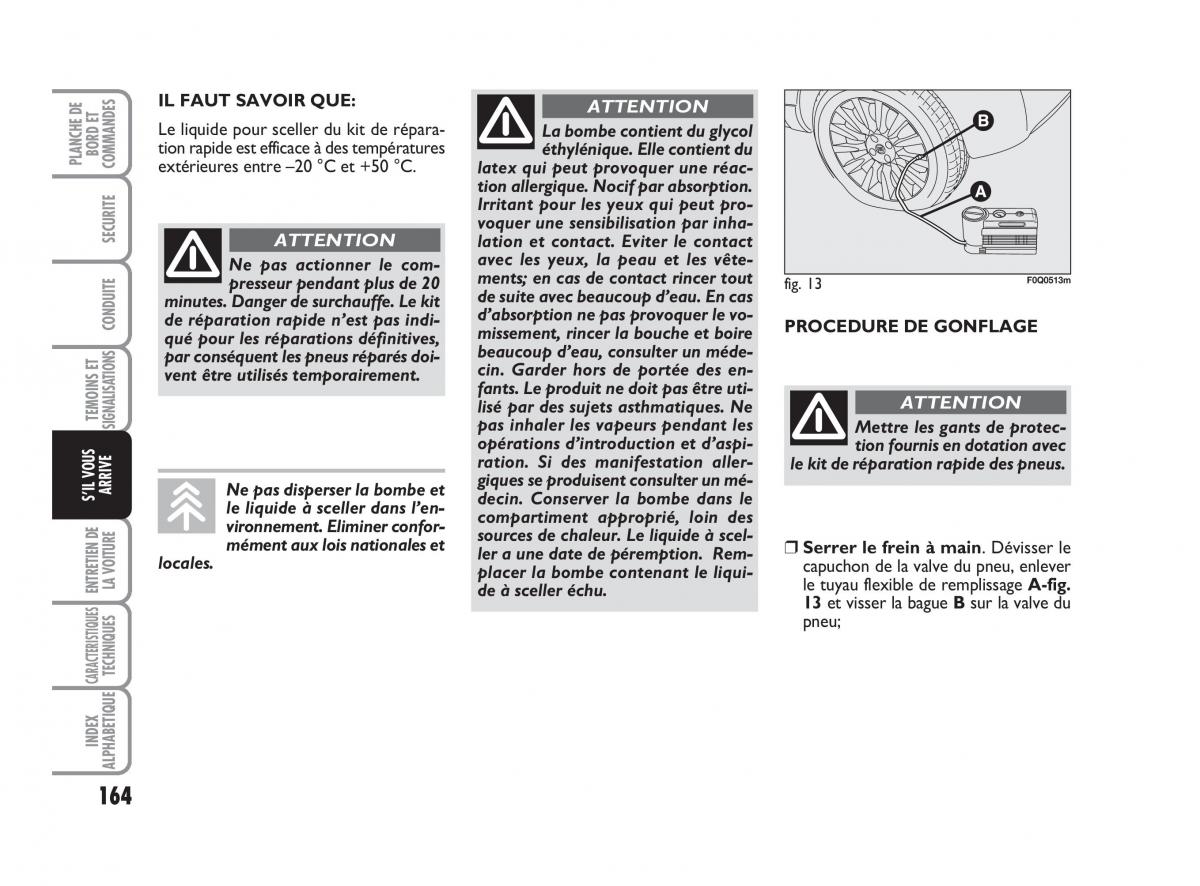 Fiat Bravo II 2 manuel du proprietaire / page 165