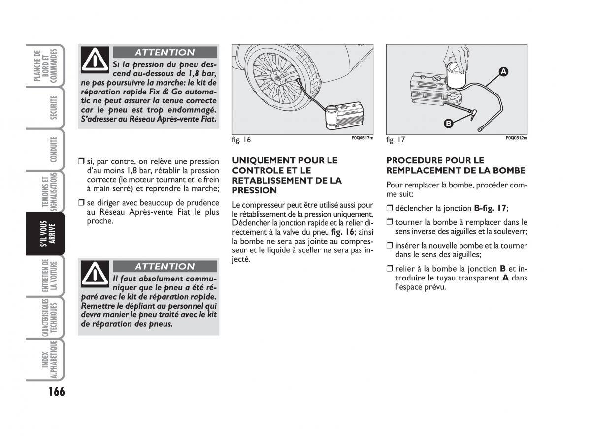 Fiat Bravo II 2 manuel du proprietaire / page 167