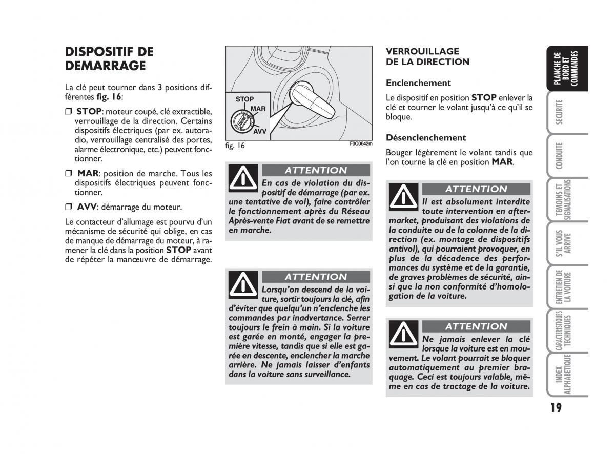 Fiat Bravo II 2 manuel du proprietaire / page 20