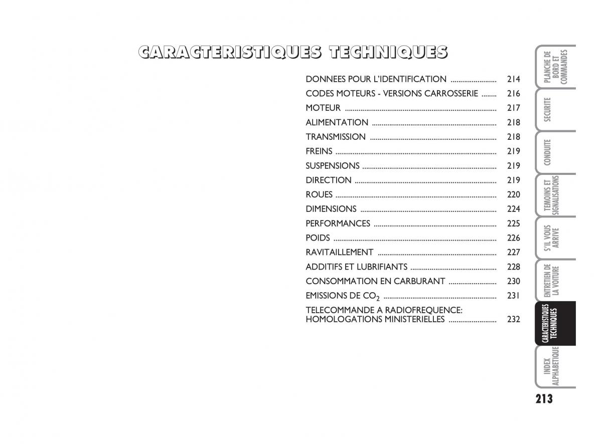 Fiat Bravo II 2 manuel du proprietaire / page 214