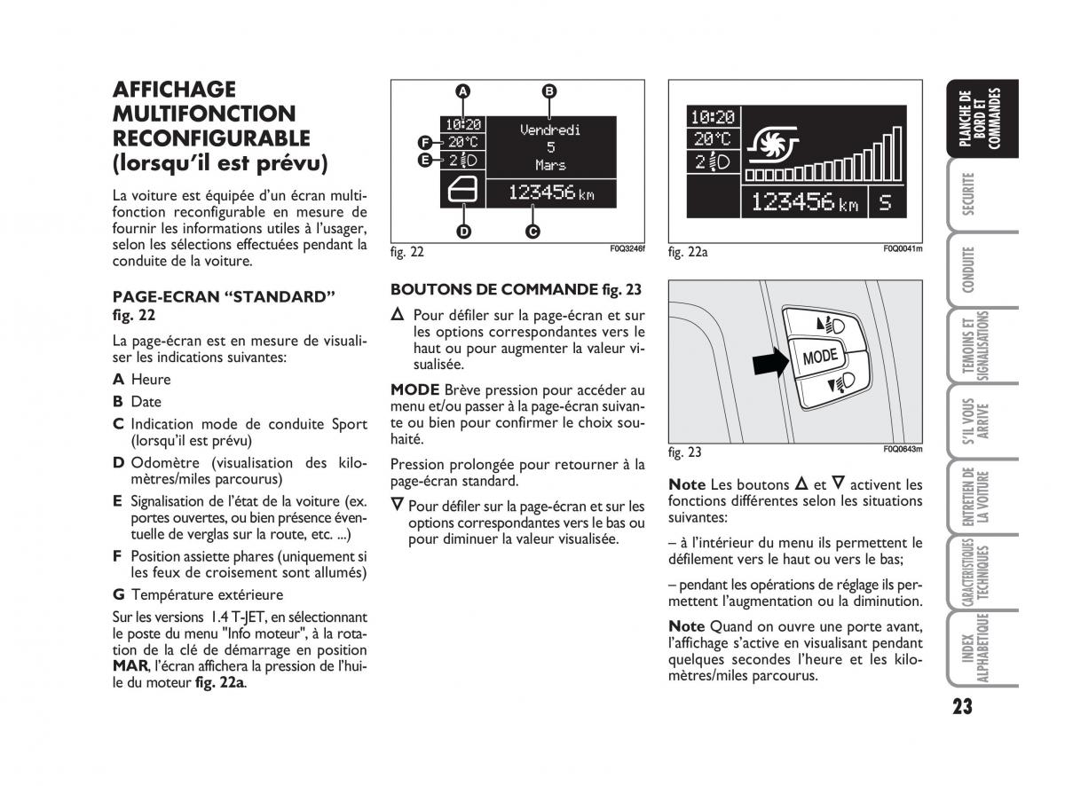 Fiat Bravo II 2 manuel du proprietaire / page 24