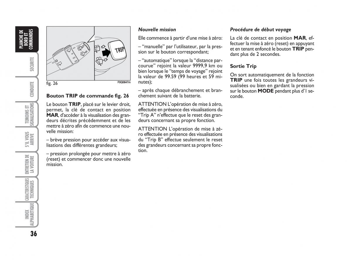 Fiat Bravo II 2 manuel du proprietaire / page 37