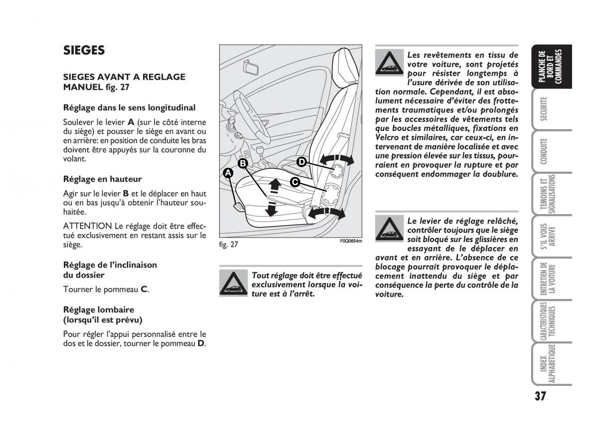 Fiat Bravo II 2 manuel du proprietaire / page 38