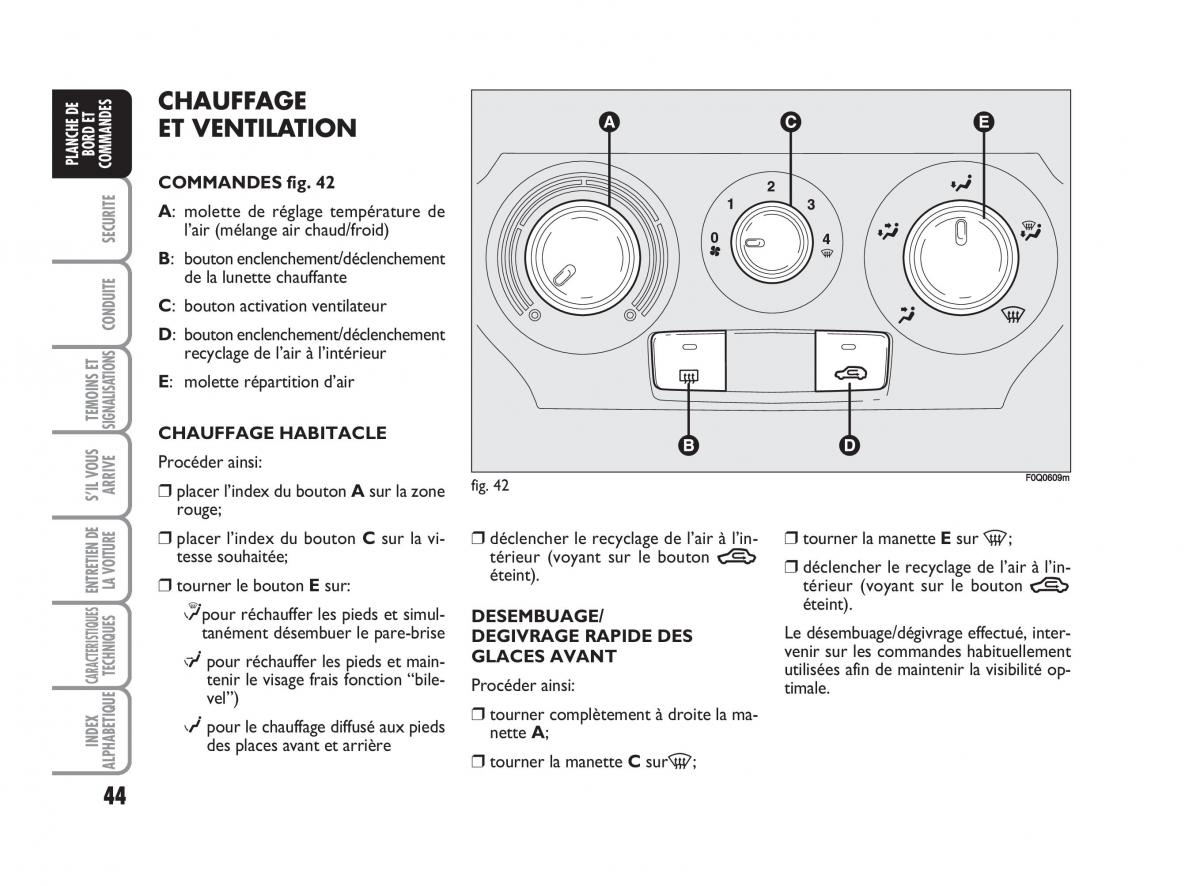 Fiat Bravo II 2 manuel du proprietaire / page 45