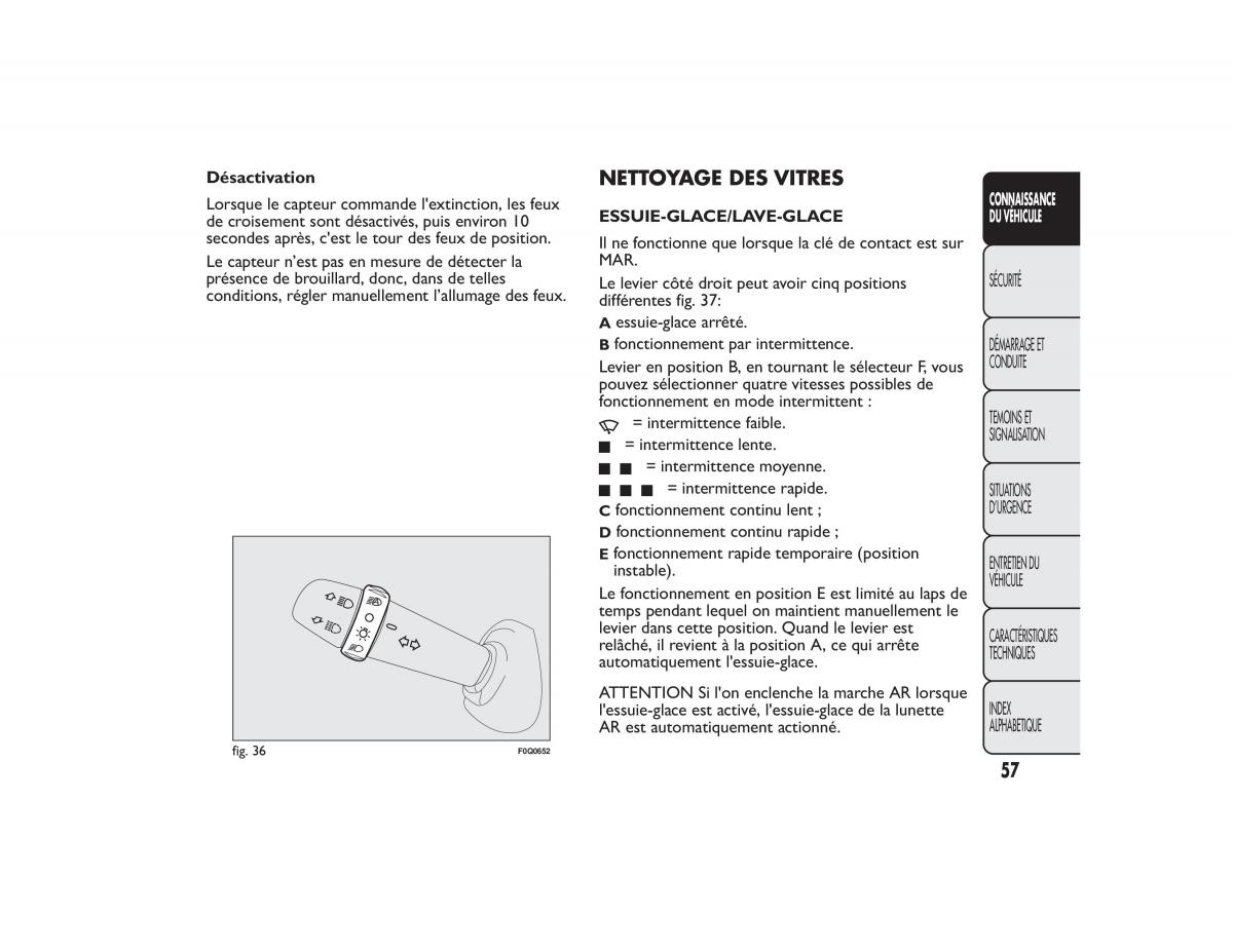 Fiat Bravo II 2 FL manuel du proprietaire / page 61