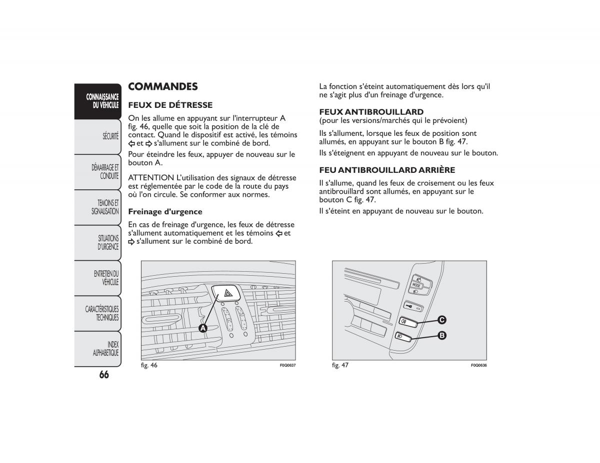 Fiat Bravo II 2 FL manuel du proprietaire / page 70