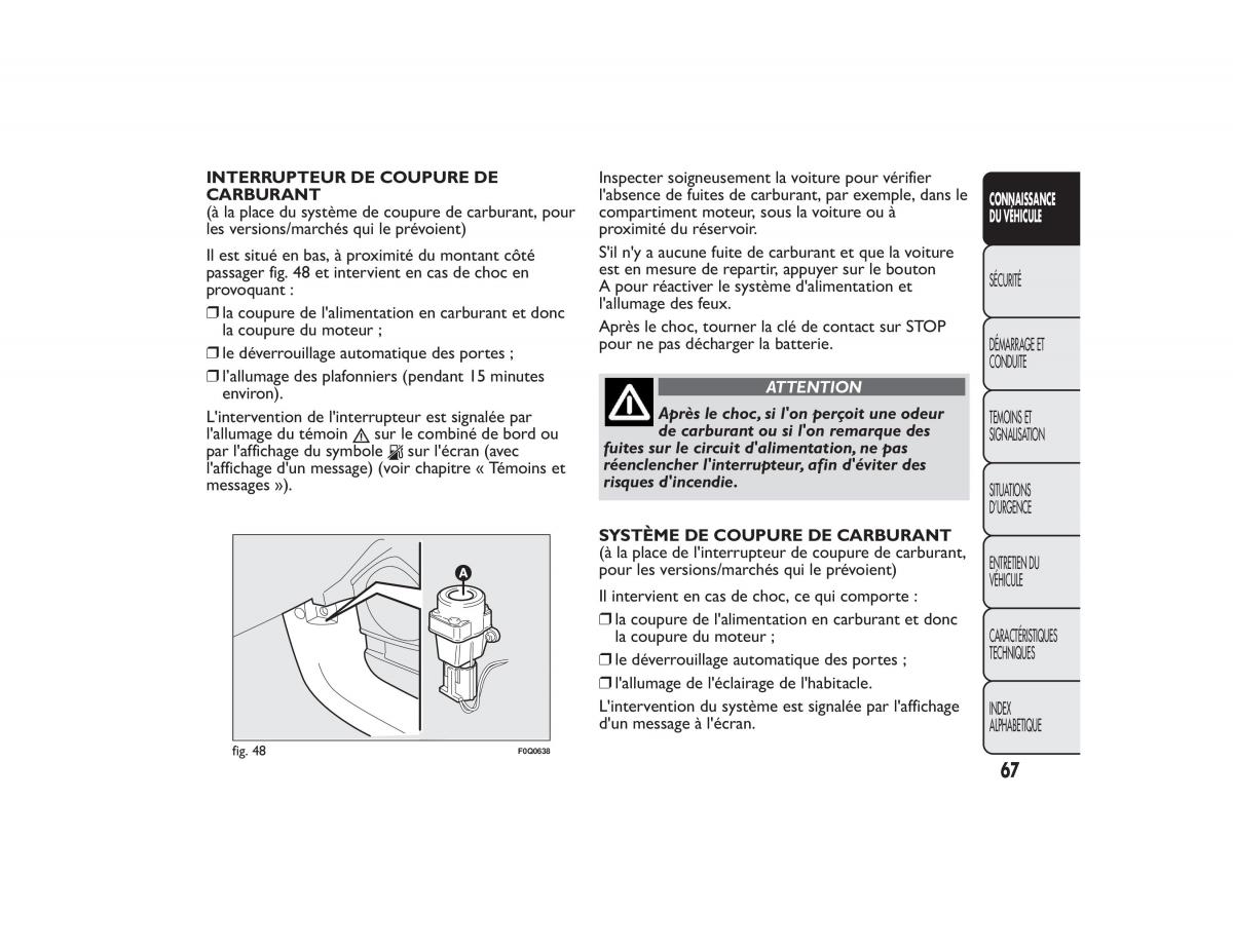 Fiat Bravo II 2 FL manuel du proprietaire / page 71