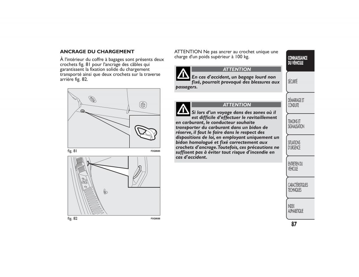 Fiat Bravo II 2 FL manuel du proprietaire / page 91