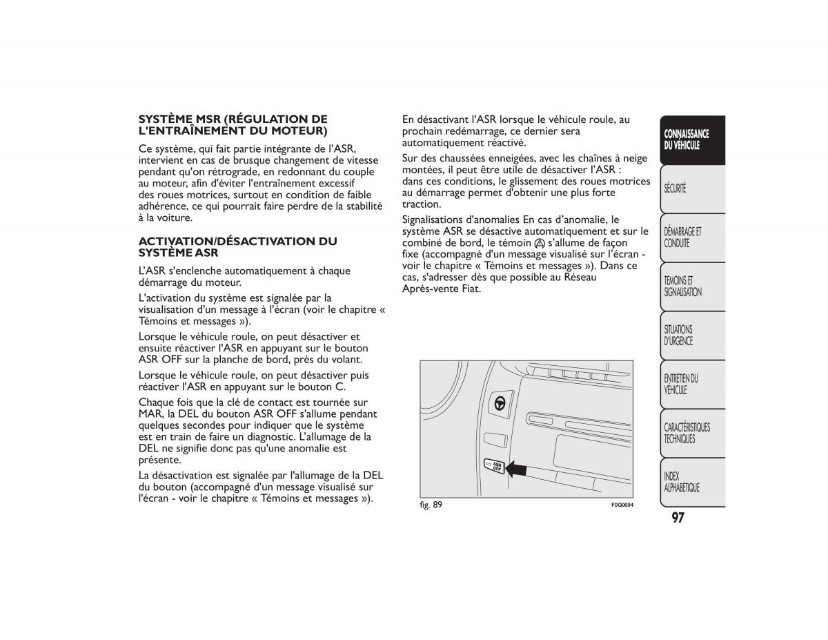 Fiat Bravo II 2 FL manuel du proprietaire / page 101