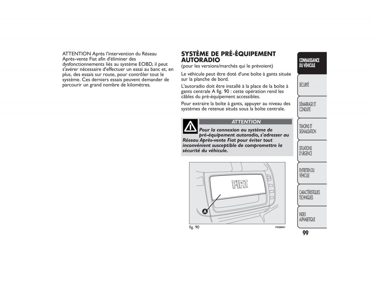 Fiat Bravo II 2 FL manuel du proprietaire / page 103