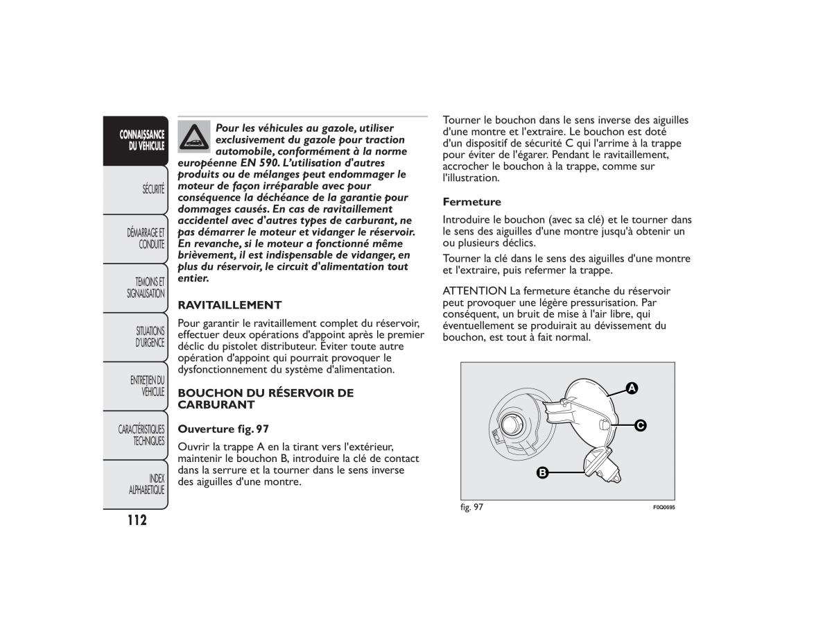 Fiat Bravo II 2 FL manuel du proprietaire / page 116