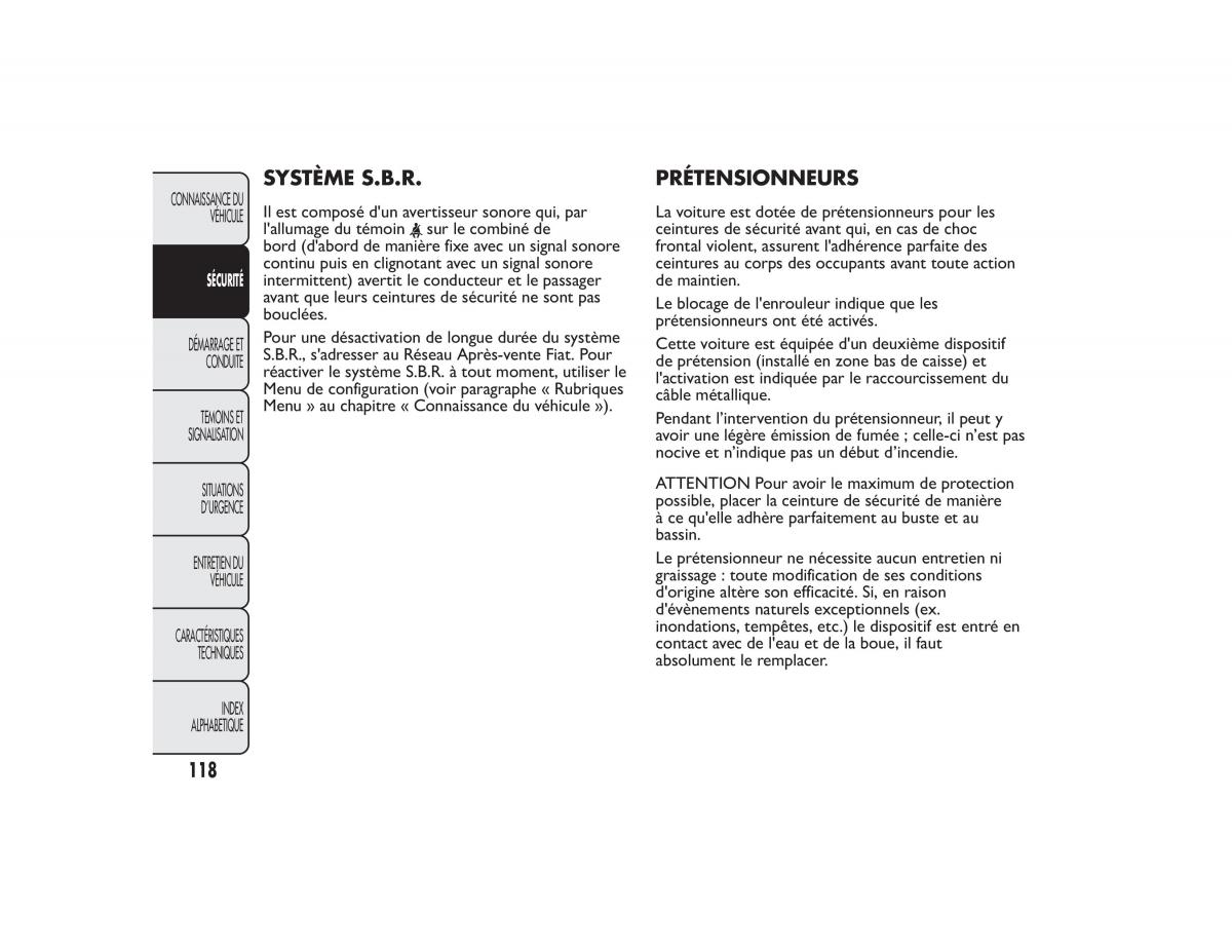 Fiat Bravo II 2 FL manuel du proprietaire / page 122