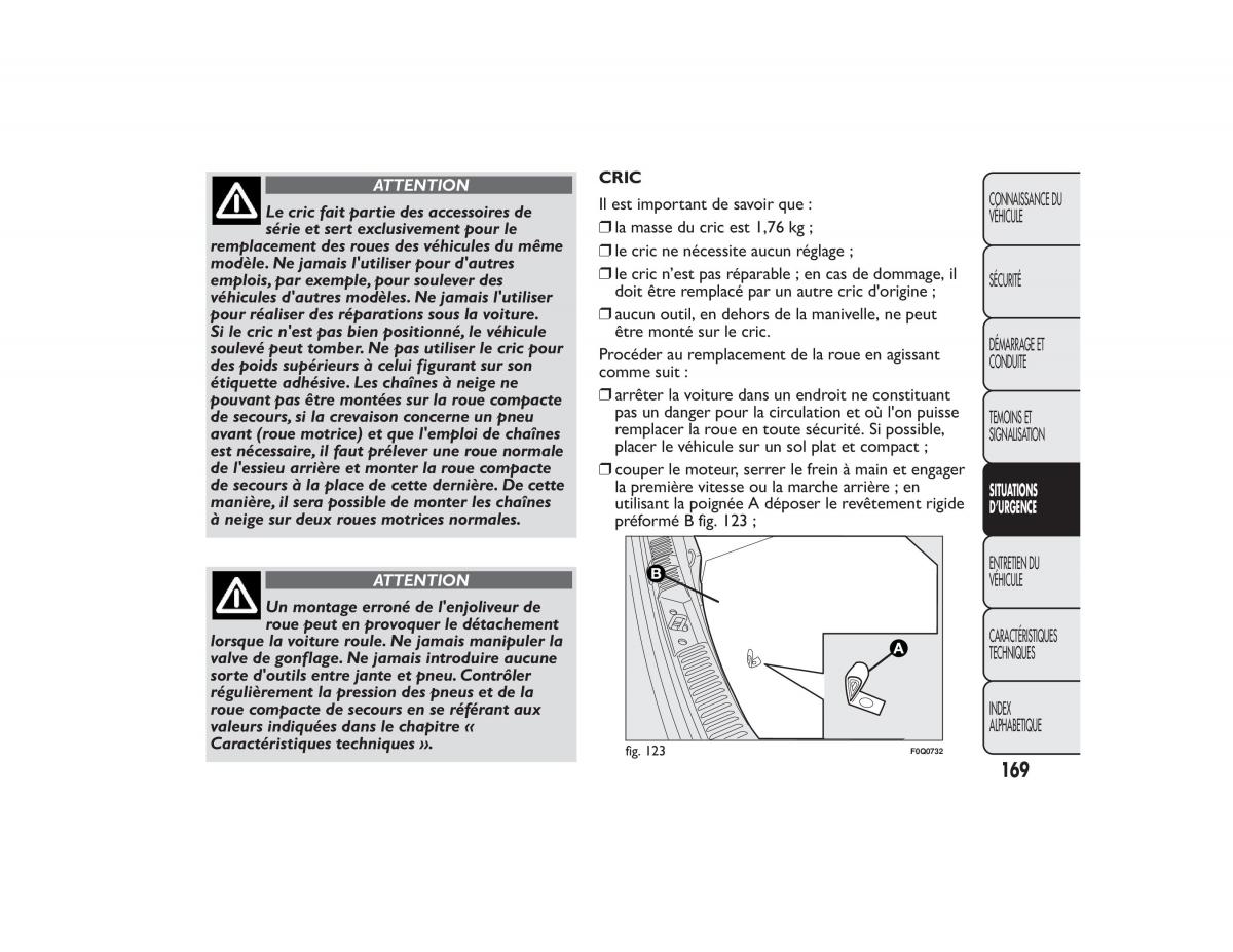 Fiat Bravo II 2 FL manuel du proprietaire / page 173