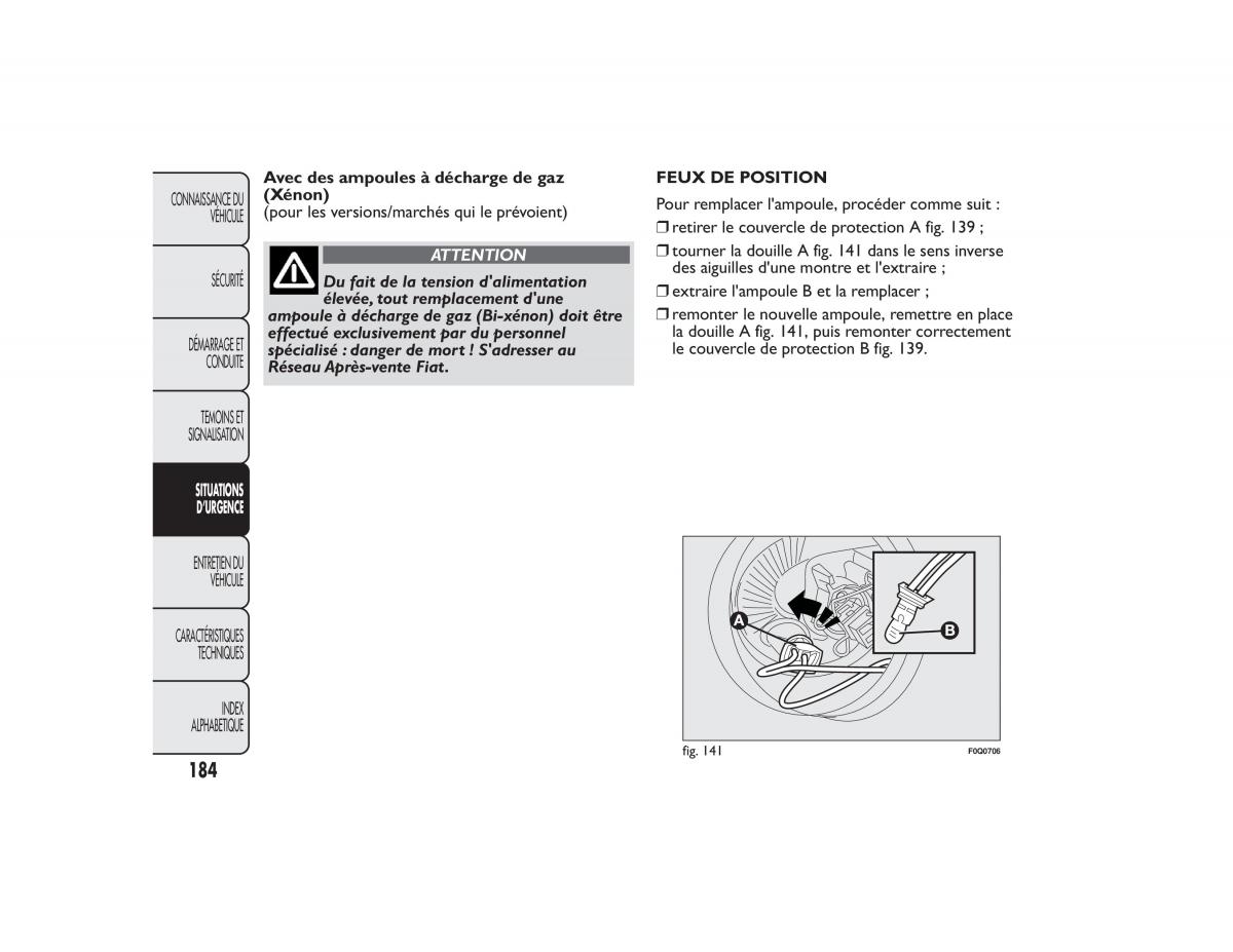 Fiat Bravo II 2 FL manuel du proprietaire / page 188