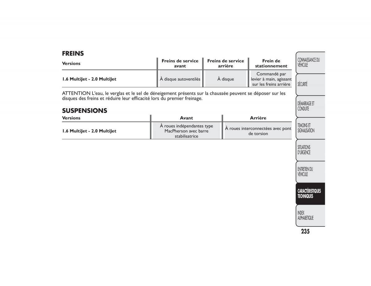 Fiat Bravo II 2 FL manuel du proprietaire / page 239