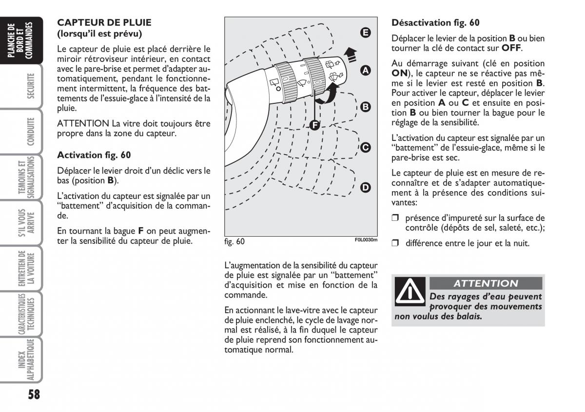 Fiat Croma manuel du proprietaire / page 58