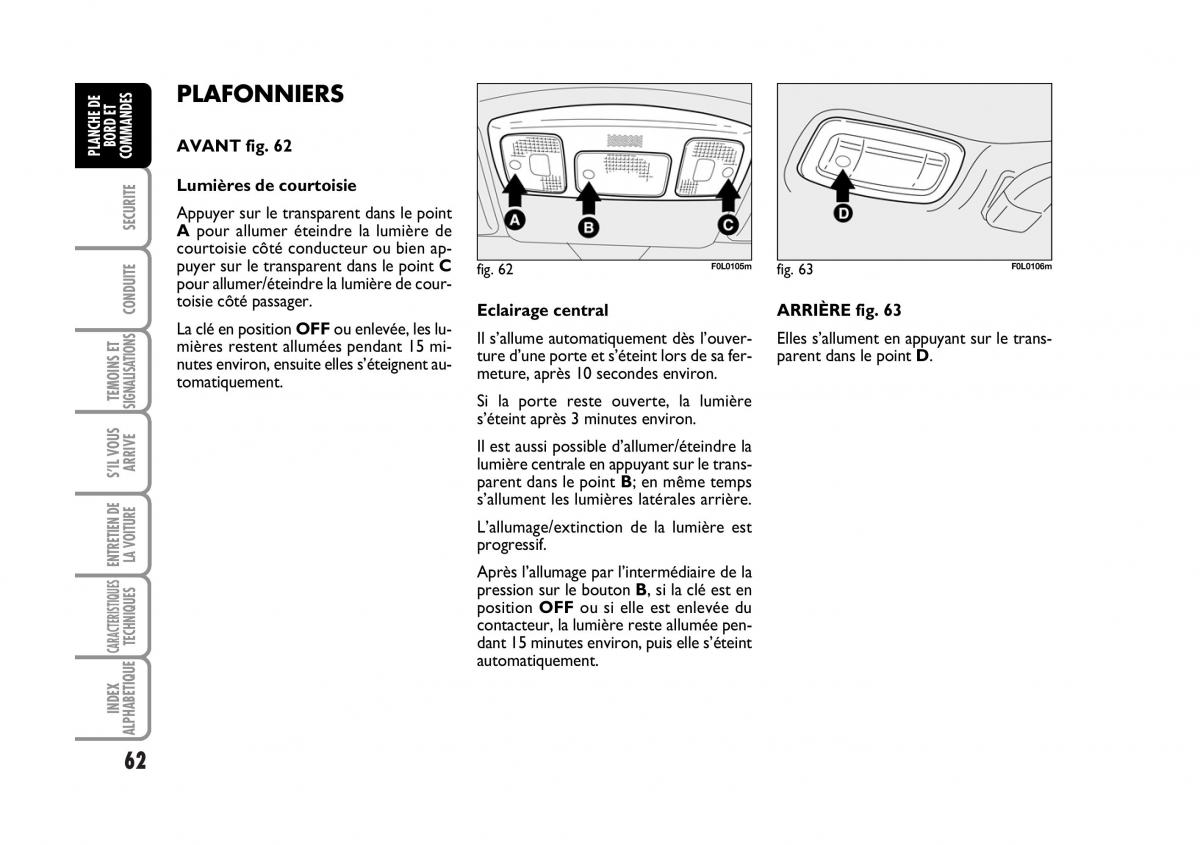 Fiat Croma manuel du proprietaire / page 62