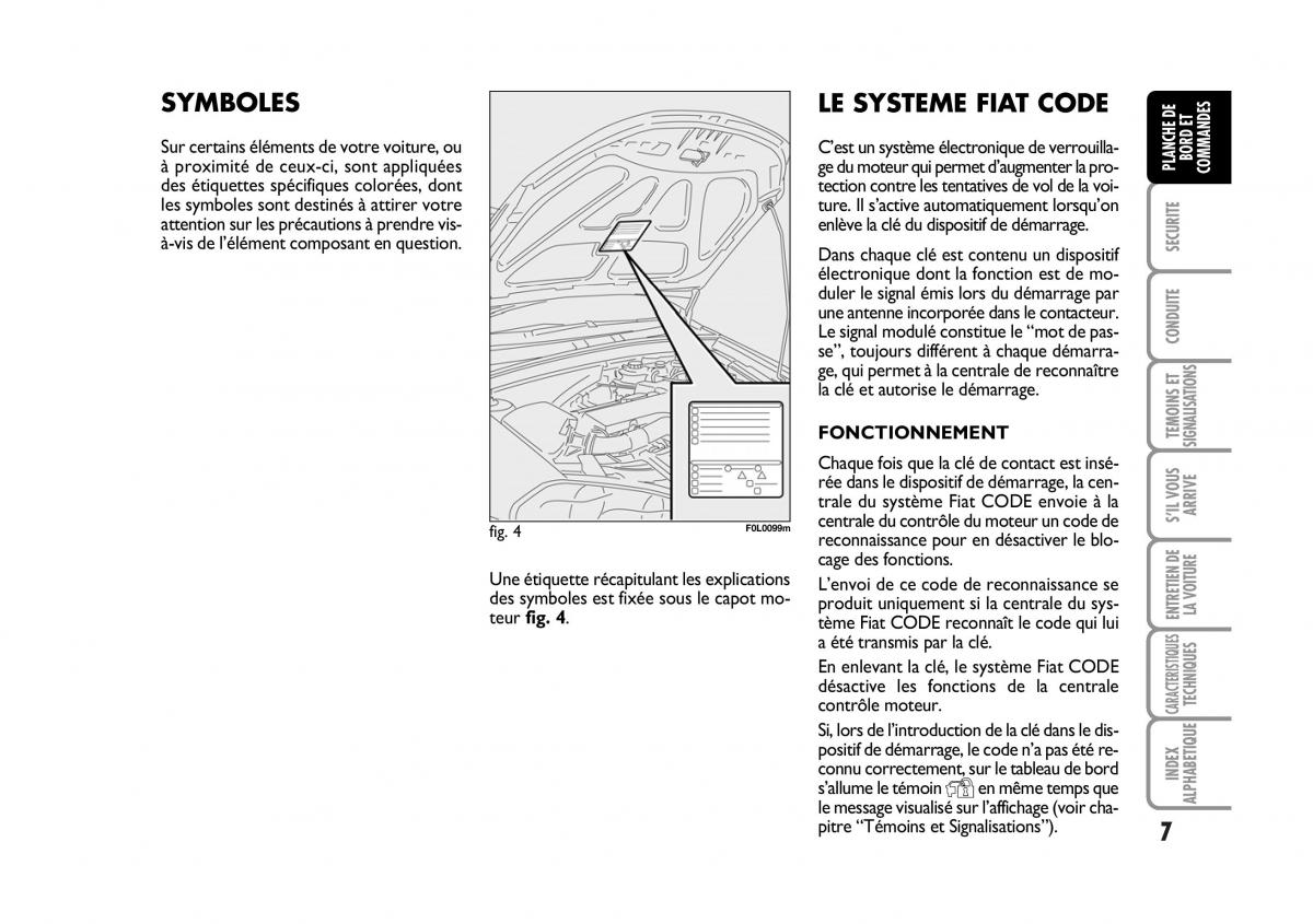 Fiat Croma manuel du proprietaire / page 7