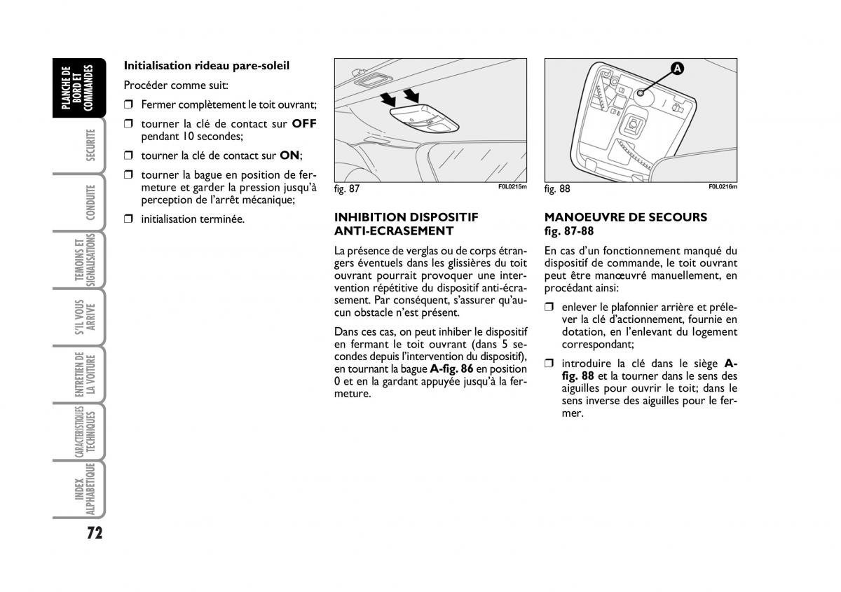 Fiat Croma manuel du proprietaire / page 72