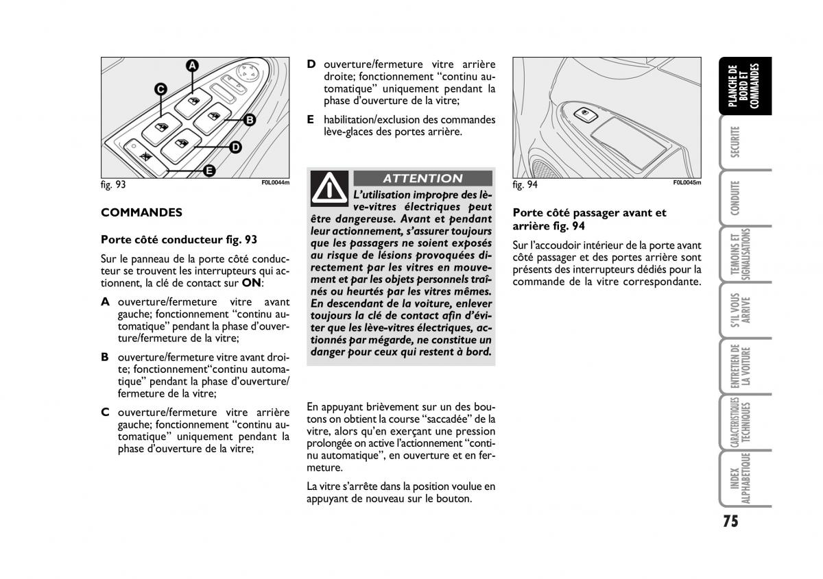 Fiat Croma manuel du proprietaire / page 75