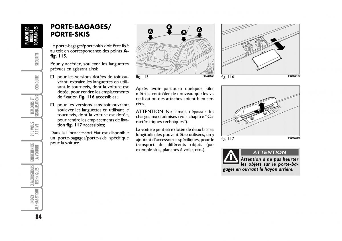 Fiat Croma manuel du proprietaire / page 84