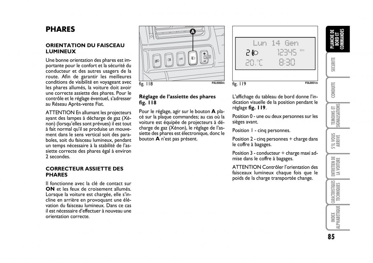 Fiat Croma manuel du proprietaire / page 85