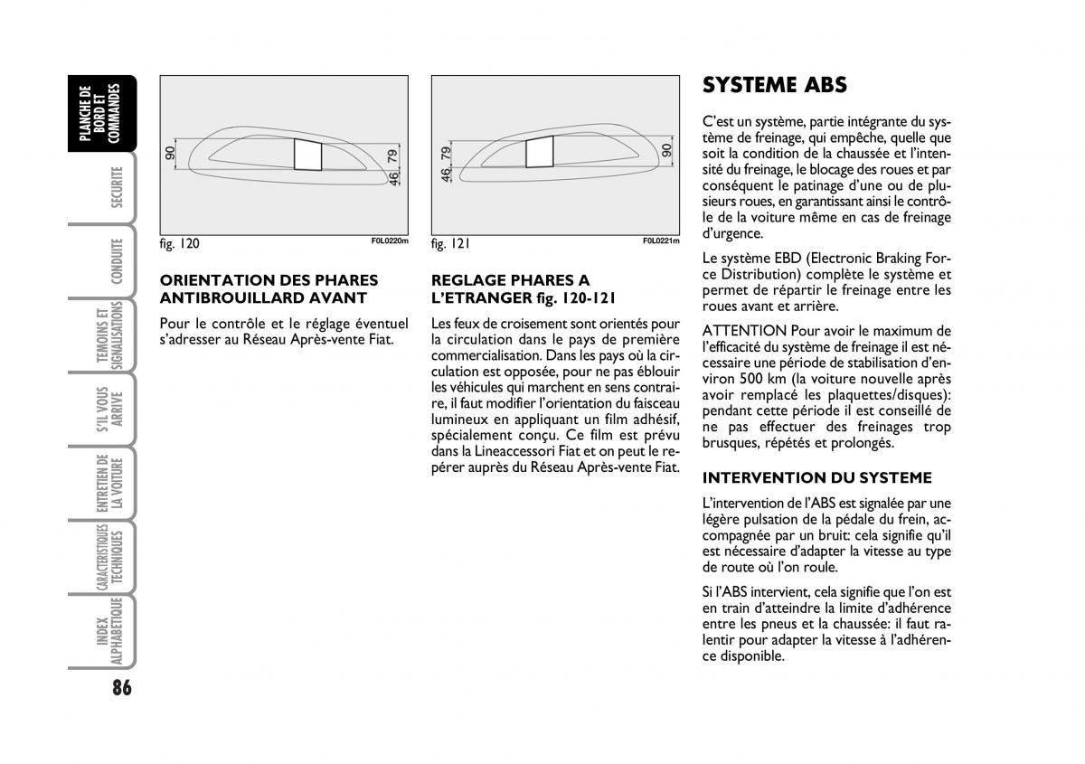 Fiat Croma manuel du proprietaire / page 86