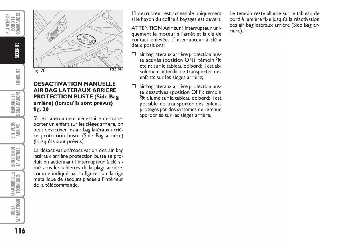 Fiat Croma manuel du proprietaire / page 116