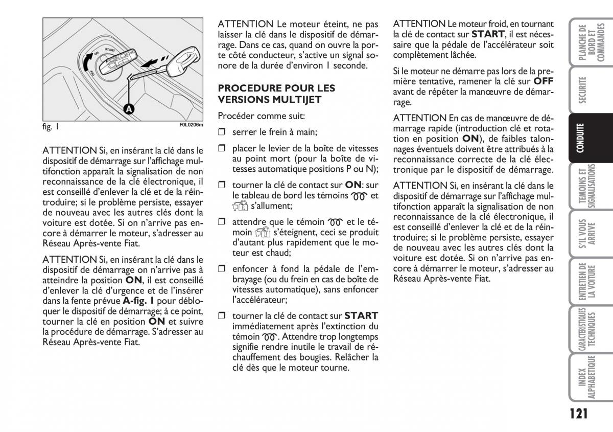 Fiat Croma manuel du proprietaire / page 121