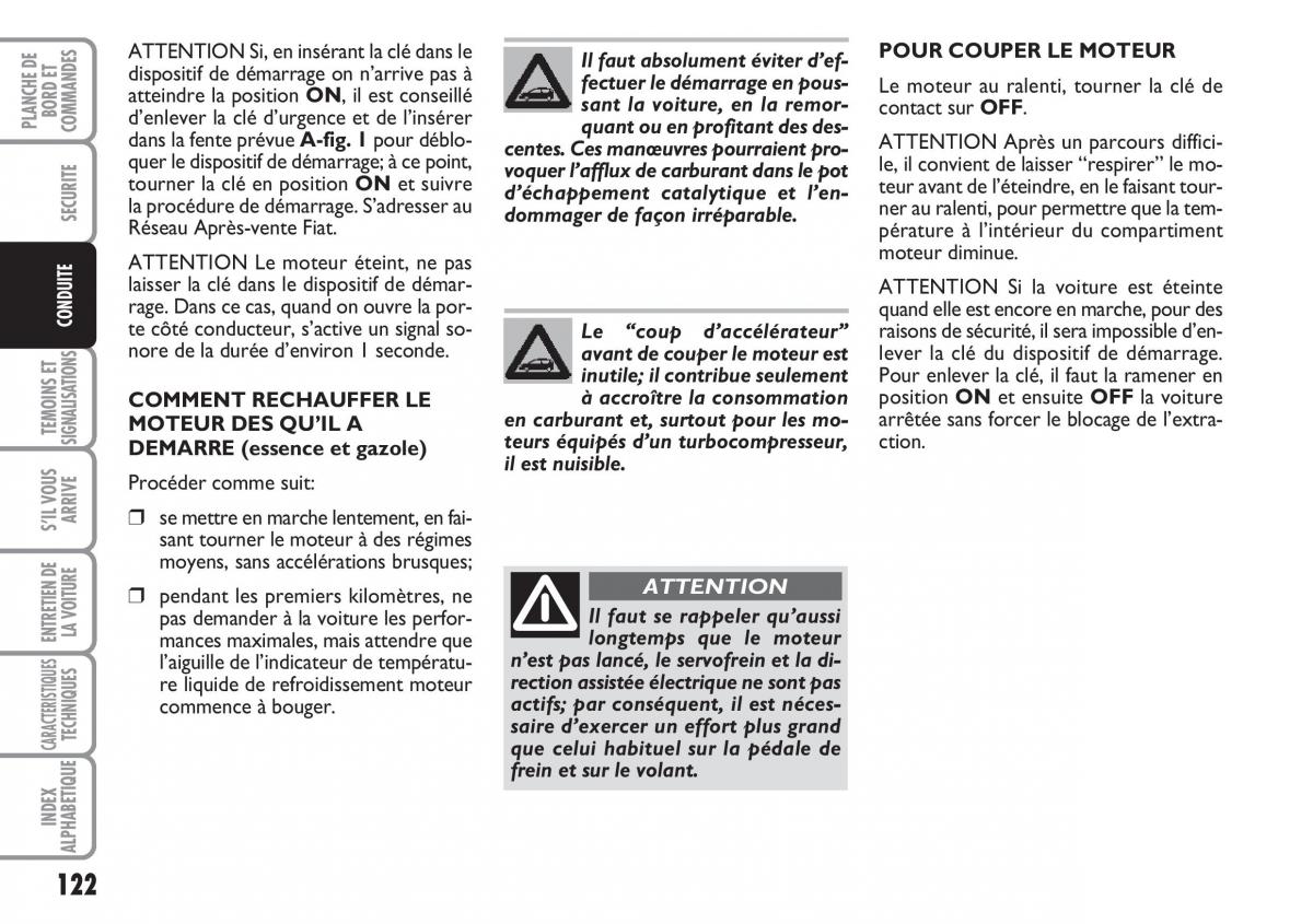 Fiat Croma manuel du proprietaire / page 122