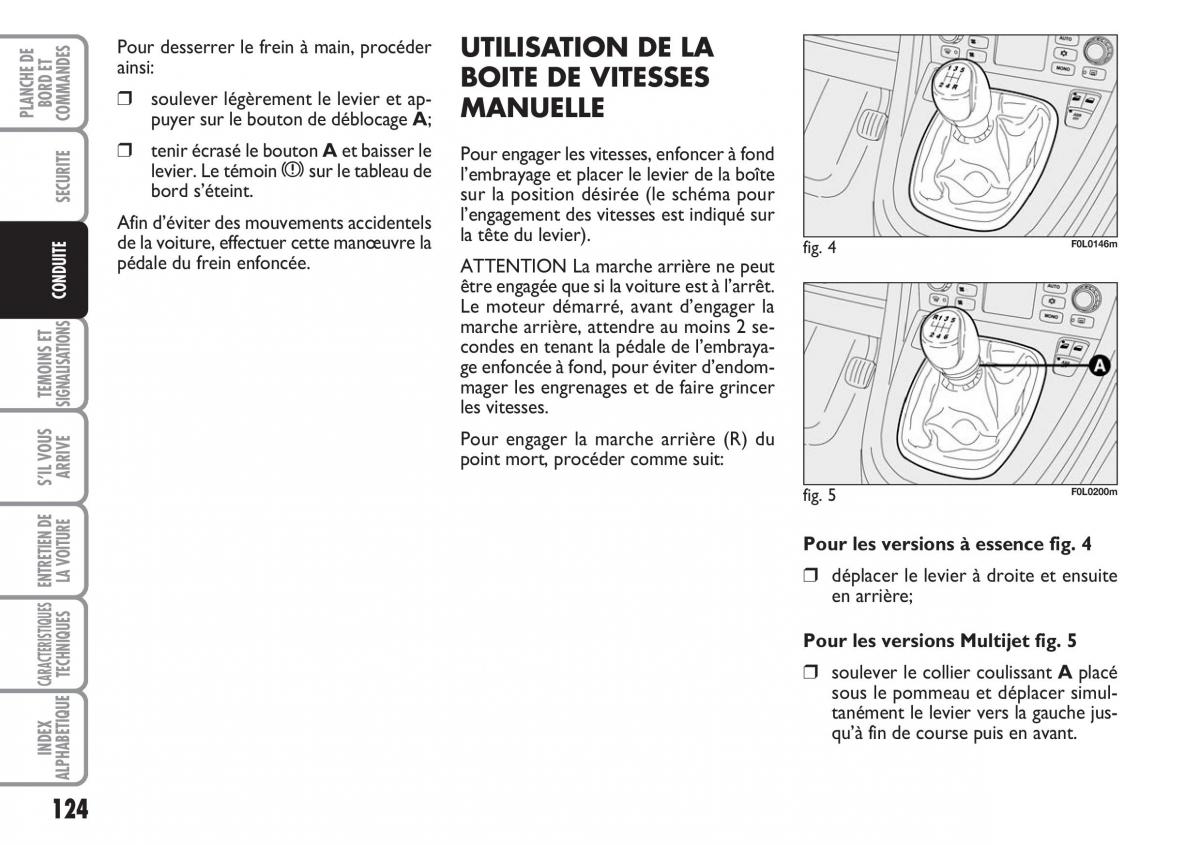 Fiat Croma manuel du proprietaire / page 124