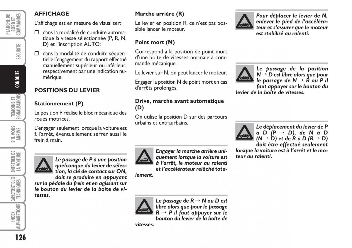 Fiat Croma manuel du proprietaire / page 126