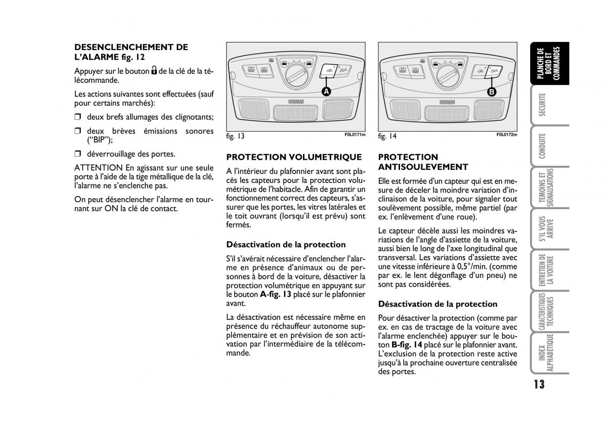 Fiat Croma manuel du proprietaire / page 13