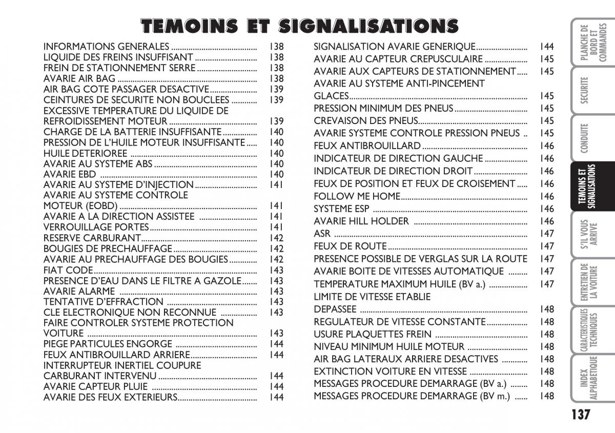 Fiat Croma manuel du proprietaire / page 137