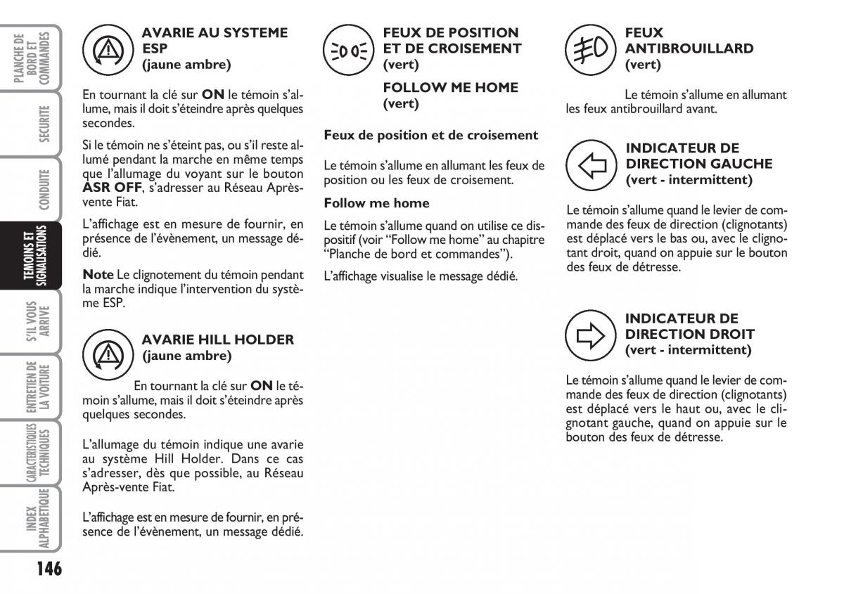 Fiat Croma manuel du proprietaire / page 146