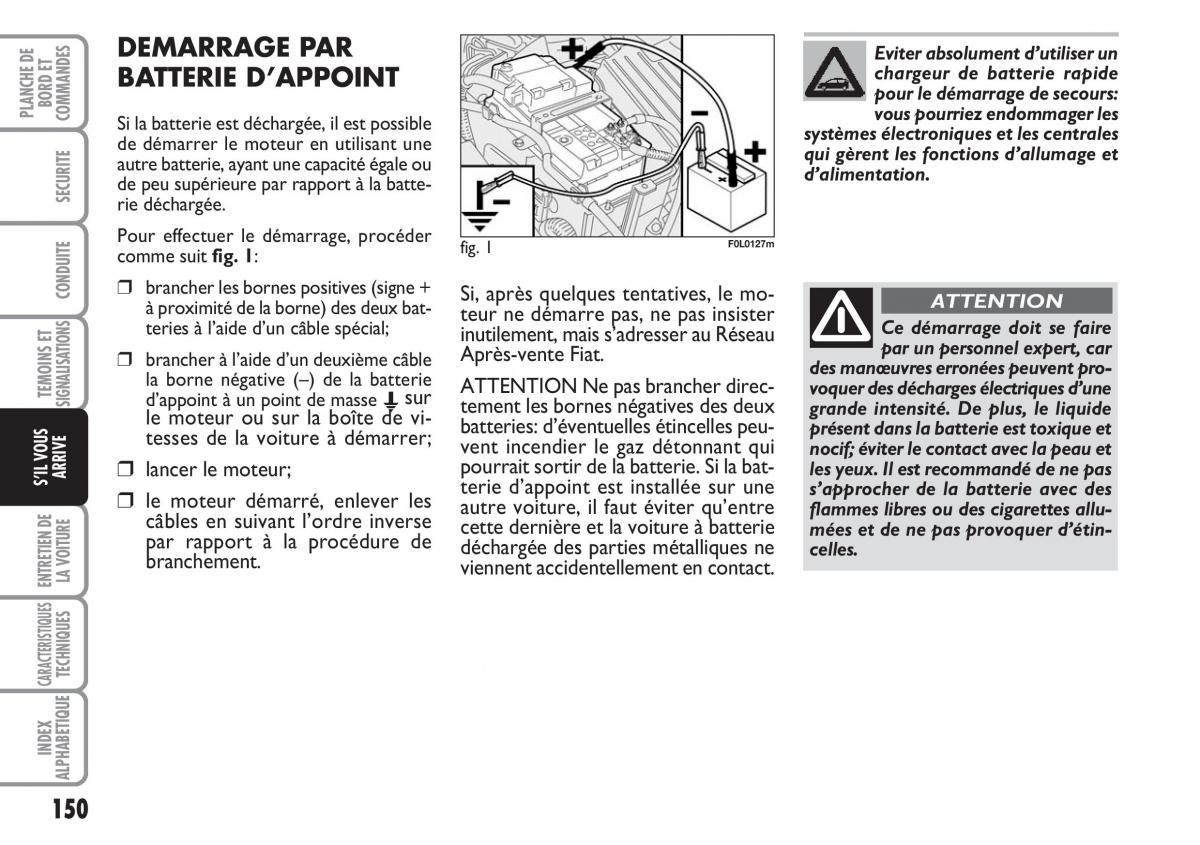 Fiat Croma manuel du proprietaire / page 150