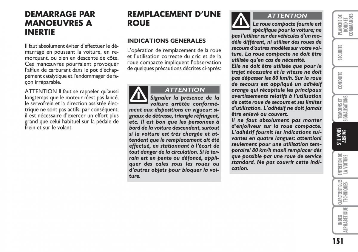 Fiat Croma manuel du proprietaire / page 151