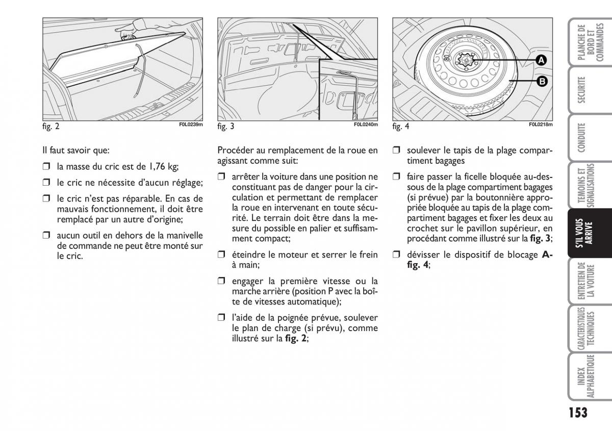 Fiat Croma manuel du proprietaire / page 153