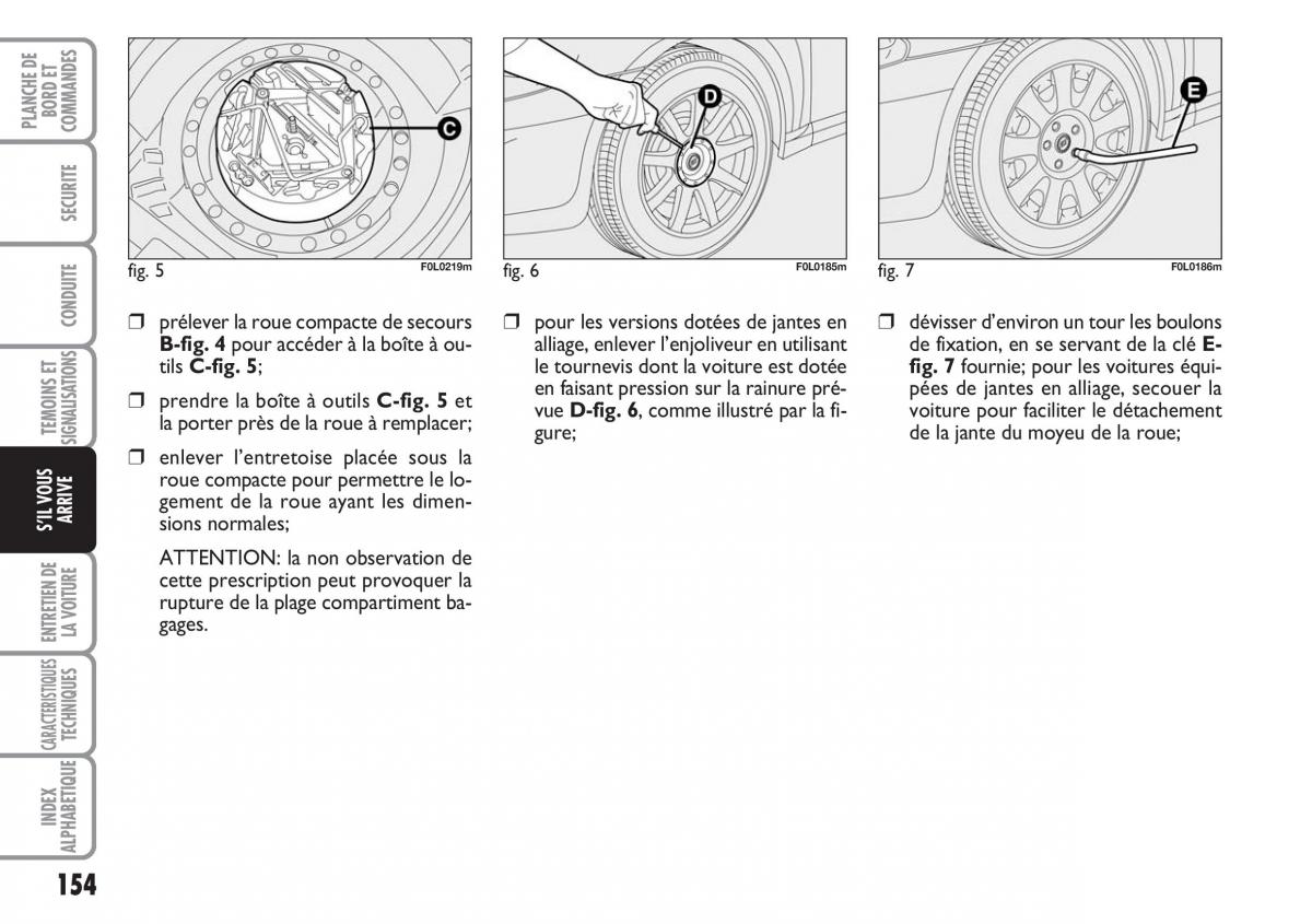 Fiat Croma manuel du proprietaire / page 154