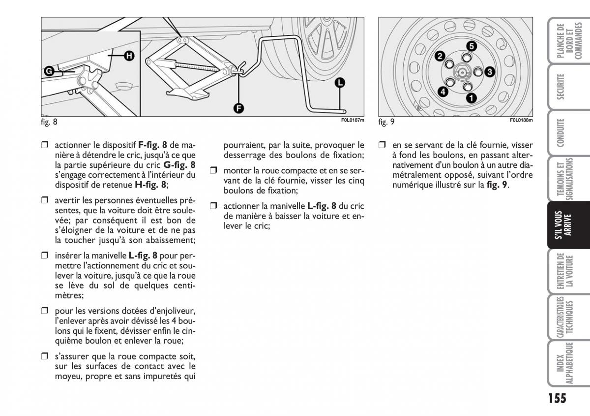 Fiat Croma manuel du proprietaire / page 155