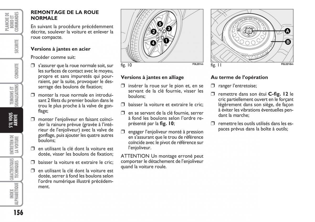 Fiat Croma manuel du proprietaire / page 156