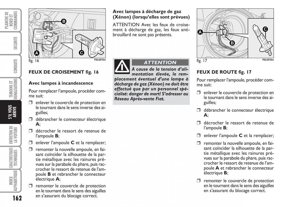 Fiat Croma manuel du proprietaire / page 162